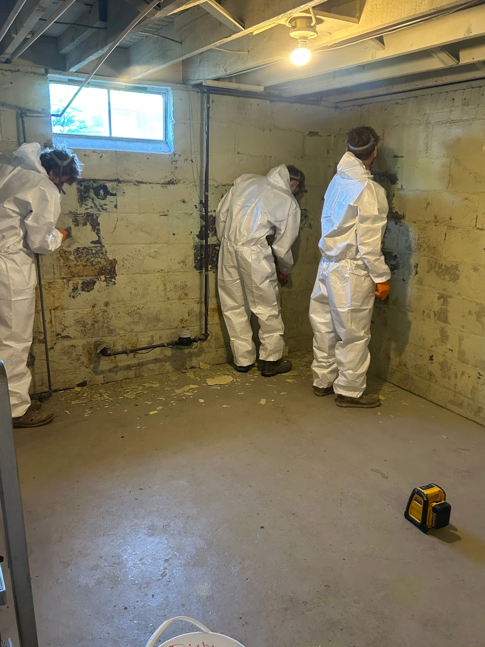 Professional water damage restoration equipment and drying process